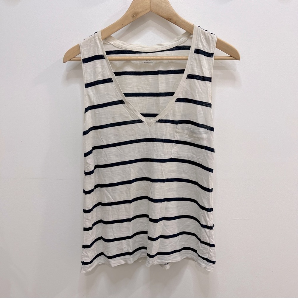 Madewell striped navy and white tank top